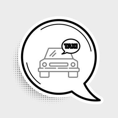 Taksi hattı simgesi gri arkaplanda izole edildi. Renkli taslak konsepti. Vektör.