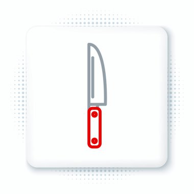 Çizgi Bıçak simgesi beyaz arkaplanda izole edildi. Çatal bıçak sembolü. Renkli taslak konsepti. Vektör.