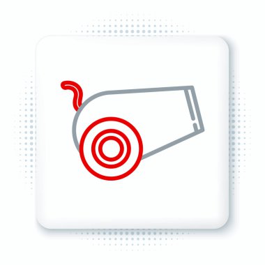 Çizgi Topu simgesi beyaz arkaplanda izole edildi. Ortaçağ silahları. Renkli taslak konsepti. Vektör.