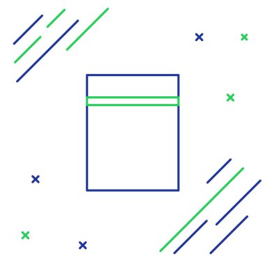 Beyaz arkaplanda izole edilmiş plastik plastik poşet. Renkli taslak konsepti. Vektör.