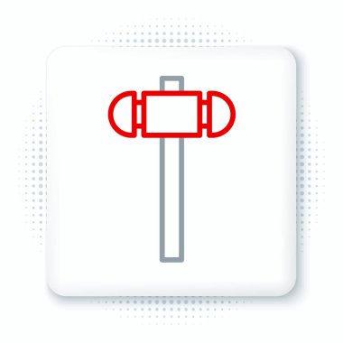 Çizgi Balyozu simgesi beyaz arkaplanda izole edildi. Renkli taslak konsepti. Vektör.