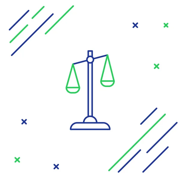 Лінійні Масштаби Значка Справедливості Ізольовані Білому Тлі Правовий Символ Суду — стоковий вектор