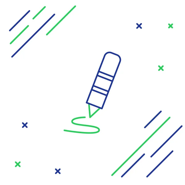 Ligne Crayon Cire Pour Dessin Icône Isolée Sur Fond Blanc — Image vectorielle