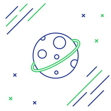 Çizgi Gezegeni simgesi beyaz arkaplanda izole edildi. Renkli taslak konsepti. Vektör.