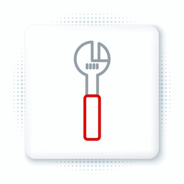 Satır Ayarlanabilir İngiliz anahtarı simgesi beyaz arkaplanda izole edildi. Renkli taslak konsepti. Vektör.