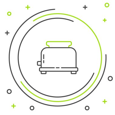 Ekmek kızartma makinesi beyaz arkaplanda izole edilmiş. Renkli taslak konsepti. Vektör.