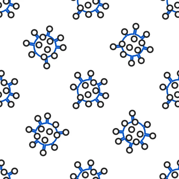 Línea Bacterias Icono Aislado Patrón Sin Costura Sobre Fondo Blanco — Vector de stock