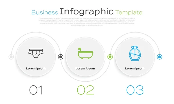 Set Line Underwear Bathtub Perfume Business Infographic Template Vector — Stock Vector
