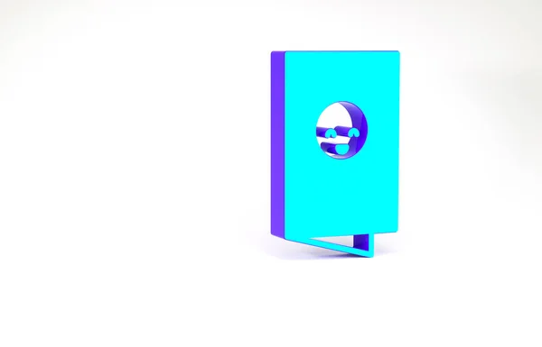 Turquoise Baby shower προσκλητήρια κάρτες, αφίσα, χαιρετισμό, πρότυπο, εικονίδιο πελαργός απομονώνονται σε λευκό φόντο. Χαρούμενα γενέθλια κάρτα κόμμα. Μινιμαλιστική έννοια. 3d απεικόνιση 3D καθιστούν — Φωτογραφία Αρχείου