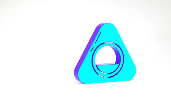Turquoise Pet łóżko ikona izolowane na białym tle. Koncepcja minimalizmu. Ilustracja 3D 3D renderowania — Zdjęcie stockowe