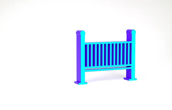 Turquoise Baby crib cradle bed icon isolated on white background. Minimalism concept. 3d illustration 3D render — Stock Photo, Image