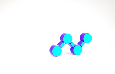 Turkuaz Paylaşım simgesi beyaz arkaplanda izole edildi. Paylaşma, iletişim piktogramı, sosyal medya, bağlantı, ağ, dağıtım. Minimalizm kavramı. 3d illüstrasyon 3B canlandırma