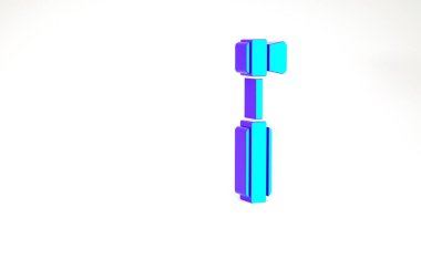 Turkuaz diş fırçası simgesi beyaz arkaplanda izole edildi. Minimalizm kavramı. 3d illüstrasyon 3B canlandırma