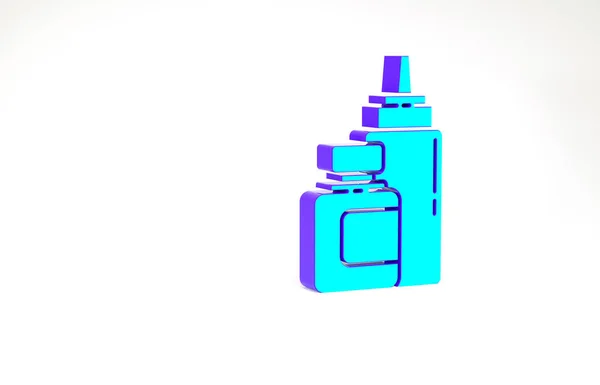 Τιρκουάζ μπουκάλι σάλτσα εικονίδιο απομονώνονται σε λευκό φόντο. Μπουκαλάκι κέτσαπ, μουστάρδα και μαγιονέζα με σάλτσα για fast food. Μινιμαλιστική έννοια. 3d απεικόνιση 3D καθιστούν — Φωτογραφία Αρχείου