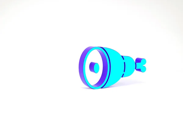 ターコイズチキンの脚のアイコンは、白い背景に隔離されています。チキン・ドラムスティック。最小限の概念。3Dイラスト3Dレンダリング — ストック写真
