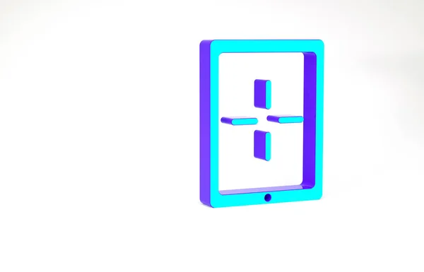 Turkoois Portable video game console pictogram geïsoleerd op witte achtergrond. Gamepad bord. Gokconcept. Minimalisme concept. 3d illustratie 3D renderen — Stockfoto