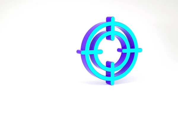 Turquoise Target icono deportivo aislado sobre fondo blanco. Objetivo limpio con números para el campo de tiro o tiro. Concepto minimalista. 3D ilustración 3D render — Foto de Stock