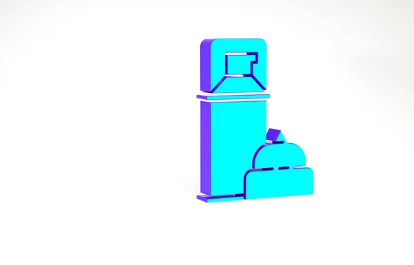 Turquoise Shaving gel foam icon isolated on white background. Shaving cream. Minimalism concept. 3d illustration 3D render — Stock Photo, Image