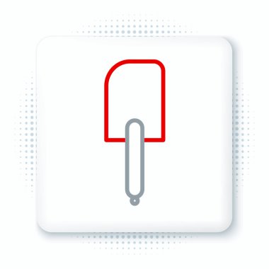 Spatula çizgisi simgesi beyaz arkaplanda izole edildi. Mutfak spatula ikonu. Barbekü spatula işareti. Barbekü ve ızgara aleti. Renkli taslak konsepti. Vektör.