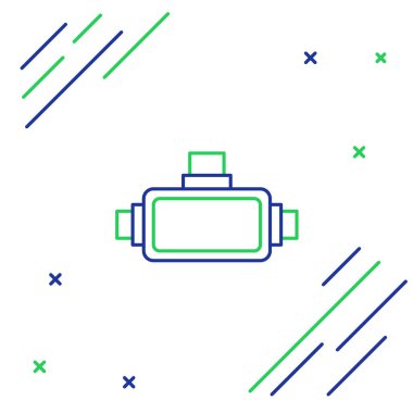 Beyaz arkaplanda sanal gerçeklik gözlüğü simgesi izole edildi. Stereoskopik 3D VR maskesi. Renkli taslak konsepti. Vektör.