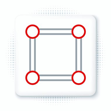 Çizgi Geometrik şekil kare simgesi beyaz arkaplanda izole edildi. Soyut şekil. Geometrik süs. Renkli taslak konsepti. Vektör.