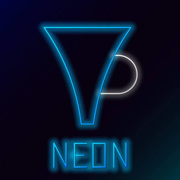 깔때기 Glowing Neon Line Funnel 아이콘은 배경에 Vector — 스톡 벡터