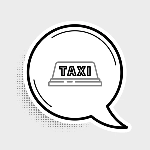 Line Taxi Ícone Telhado Carro Isolado Fundo Cinza Conceito Esboço — Vetor de Stock
