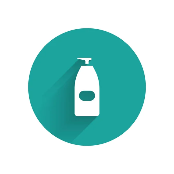 Weiße Flasche Flüssige Antibakterielle Seife Mit Spender Symbol Isoliert Mit — Stockvektor