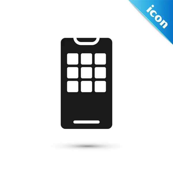 Šedý Smartphone Ikona Mobilního Telefonu Izolované Bílém Pozadí Vektorová Ilustrace — Stockový vektor