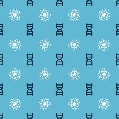 DNA sembolünü ve Atom 'u kusursuz desene ayarlayın. Vektör.