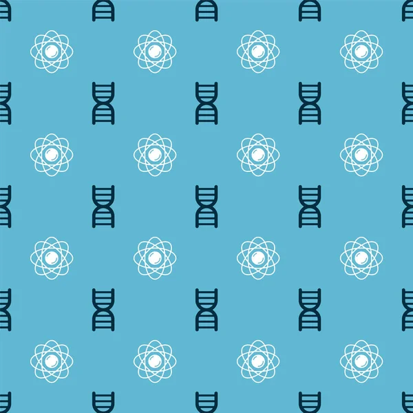 DNA sembolünü ve Atom 'u kusursuz desene ayarlayın. Vektör.