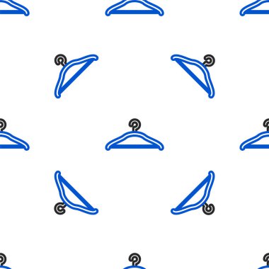Hat askısı giysi ikonu beyaz arka planda izole edilmiş pürüzsüz desen. Vestiyer ikonu. Kıyafet servis sembolü. Çamaşır askı tabelası. Renkli taslak konsepti. Vektör.