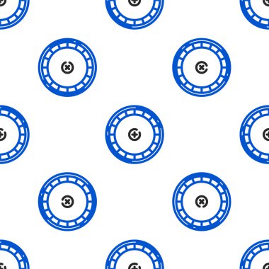 Line Casino rulet tekerleği simgesi beyaz arka planda izole edilmiş kusursuz desen. Renkli taslak konsepti. Vektör.