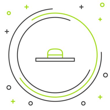 Hat bahçıvanı, çiftçi ya da tarım işçisi şapkası ikonu beyaz arka planda izole edilmiş. Renkli taslak konsepti. Vektör.