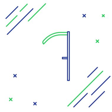 Çizgi Tırpan simgesi beyaz arkaplanda izole edildi. Renkli taslak konsepti. Vektör.