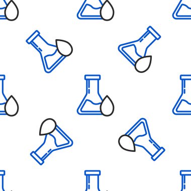 Hat yağı petrol test tüpü ikonu beyaz arka planda izole edilmiş kusursuz desen. Renkli taslak konsepti. Vektör.