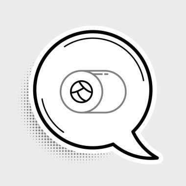 Suşi çizgisi simgesi gri arkaplanda izole edildi. Geleneksel Japon yemekleri. Renkli taslak konsepti. Vektör.