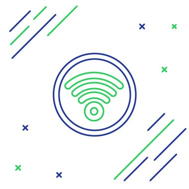 Kablosuz kablosuz ağ sembolü simgesi beyaz arkaplanda izole edildi. Renkli taslak konsepti. Vektör.