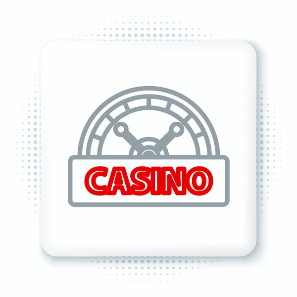 Ícone Tabuleta Line Casino Isolado Fundo Branco Conceito Esboço Colorido — Vetor de Stock