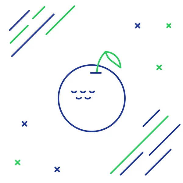 Čára Apple Ikona Izolované Bílém Pozadí Ovoce Symbolem Listu Barevný — Stockový vektor