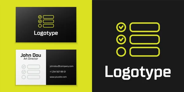 Línea Logotipo Icono Lista Tareas Aislado Sobre Fondo Negro Símbolo — Vector de stock