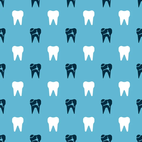 Definir Dente Quebrado Dente Padrão Sem Costura Vetor — Vetor de Stock