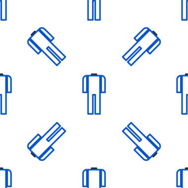 Tüplü dalış ikonu için çizgili dalış kıyafeti beyaz arka planda izole edilmiş pürüzsüz desen. Su altı ekipmanları. Renkli taslak konsepti. Vektör.