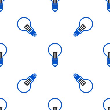 Fikir simgesi kavramına sahip çizgi lambası beyaz arkaplanda izole edilmiş kusursuz desen. Enerji ve fikir sembolü. İlham konsepti. Renkli taslak konsepti. Vektör.