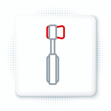 Diş fırçası simgesi beyaz arkaplanda izole edildi. Renkli taslak konsepti. Vektör.