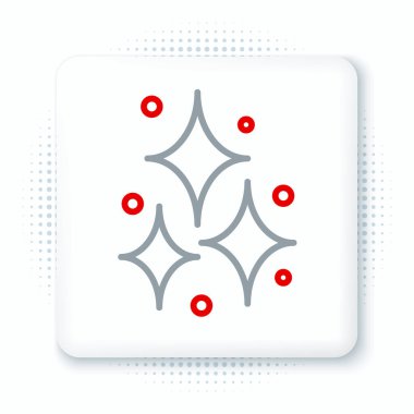 Firework çizgi simgesi beyaz arkaplanda izole edildi. Eğlence partisi anlayışı. Patlayıcı havai fişek sembolü. Renkli taslak konsepti. Vektör.