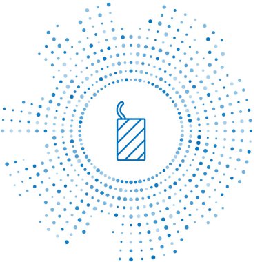 Mavi çizgi havai fişek ikonu beyaz arka planda izole edildi. Eğlence partisi anlayışı. Patlayıcı havai fişek sembolü. Soyut çember rastgele noktalar. Vektör.