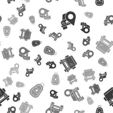 Harita işaretçisini taksiyle, harita işaretçisini taksiyle, araba anahtarını da uzaktan kumandalı kusursuz şablonla ayarla. Vektör.