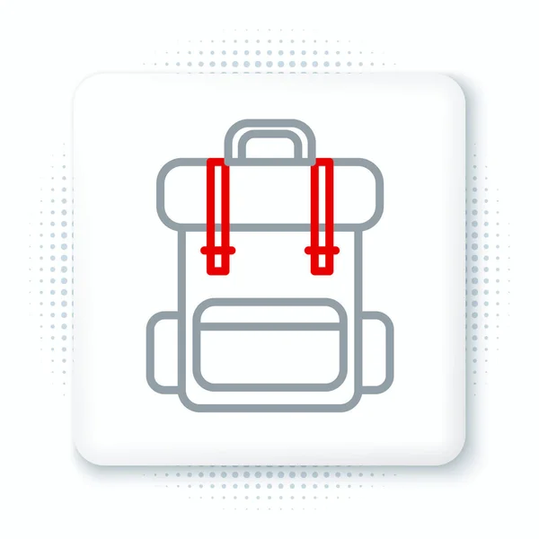 Line Wanderrucksack Symbol Isoliert Auf Weißem Hintergrund Camping Und Bergwanderrucksack — Stockvektor