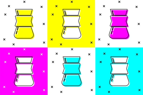 Set Coffee Turk Icon Isolated Color Background Vector — Stock Vector